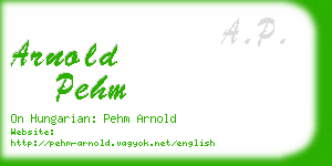 arnold pehm business card